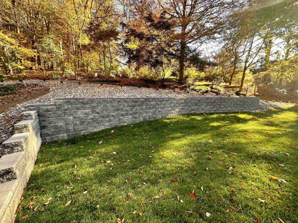 Hardscaped Retaining Wall by First Class Lawn Care (1)