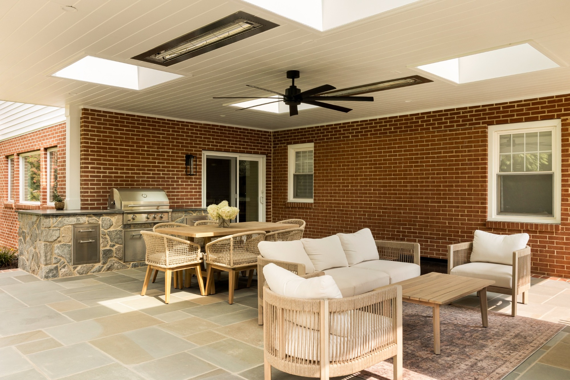 wilmington de patio project spacious covered lounge and dining area with skylights